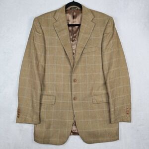Zanieri Blazer Sport Coat 40L Lanificio Campore 3 Roll 2 Plaid Silk Wool Italy